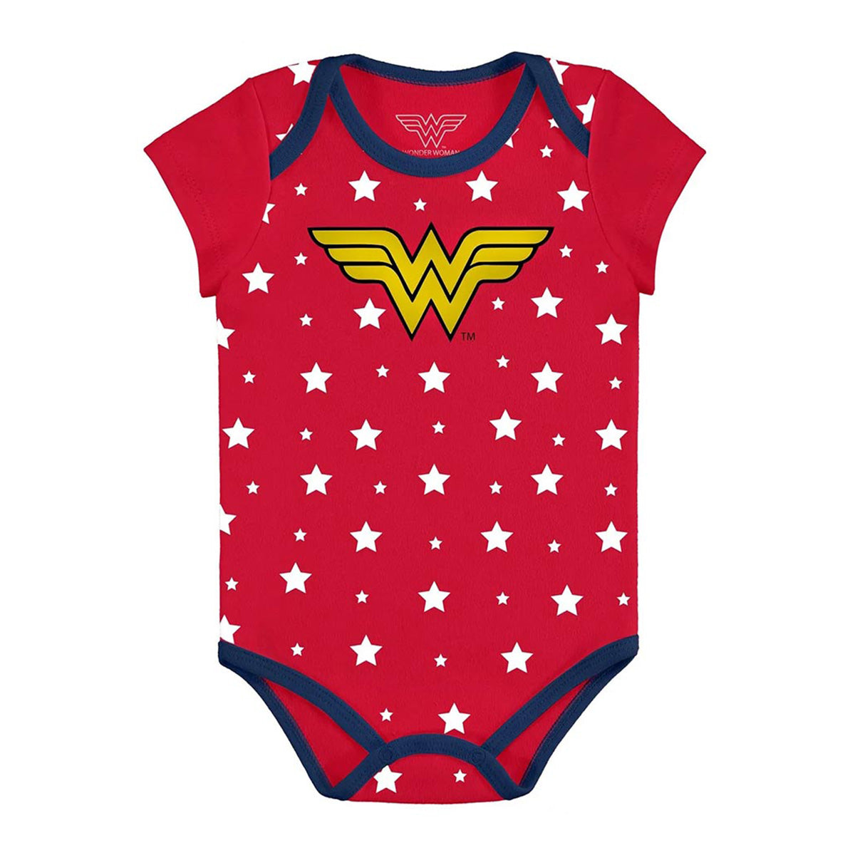 Body Manga Curta Bebê Menina Mulher Maravilha - Marlan