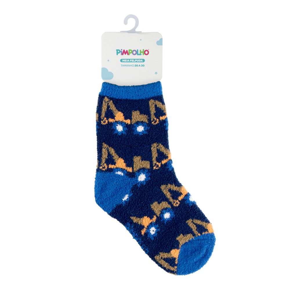 Meia Felpuda Infantil Menino 26-30 Guindaste - Pimpolho