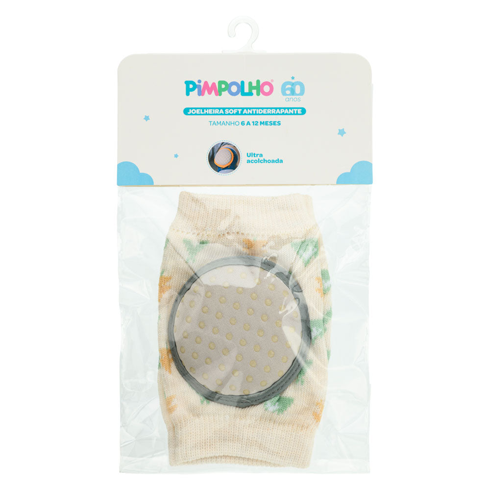 Joelheira Soft Bebê Menino Antiderrapante Bege - Pimpolho