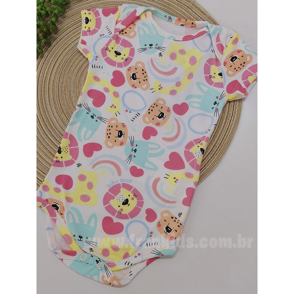 Conjunto Bebê Body e Short Menina Bichinhos - Kiko Baby