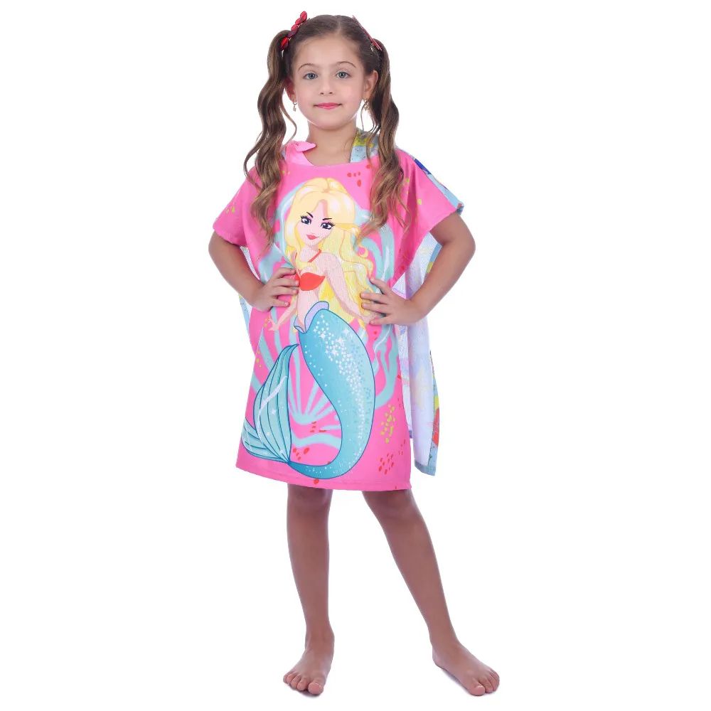 Toalha Poncho Infantil Menina Sereia - Everly