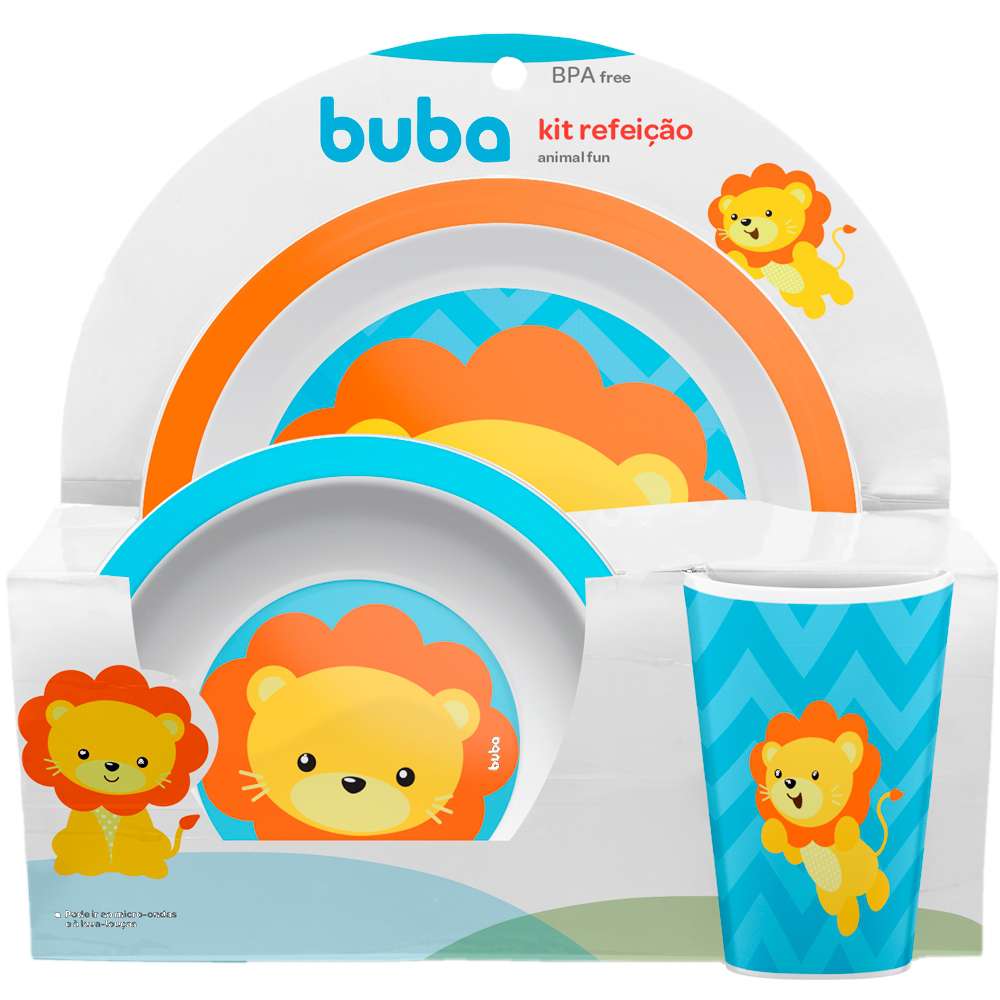 Kit Refeição Animal Fun Leão - Buba