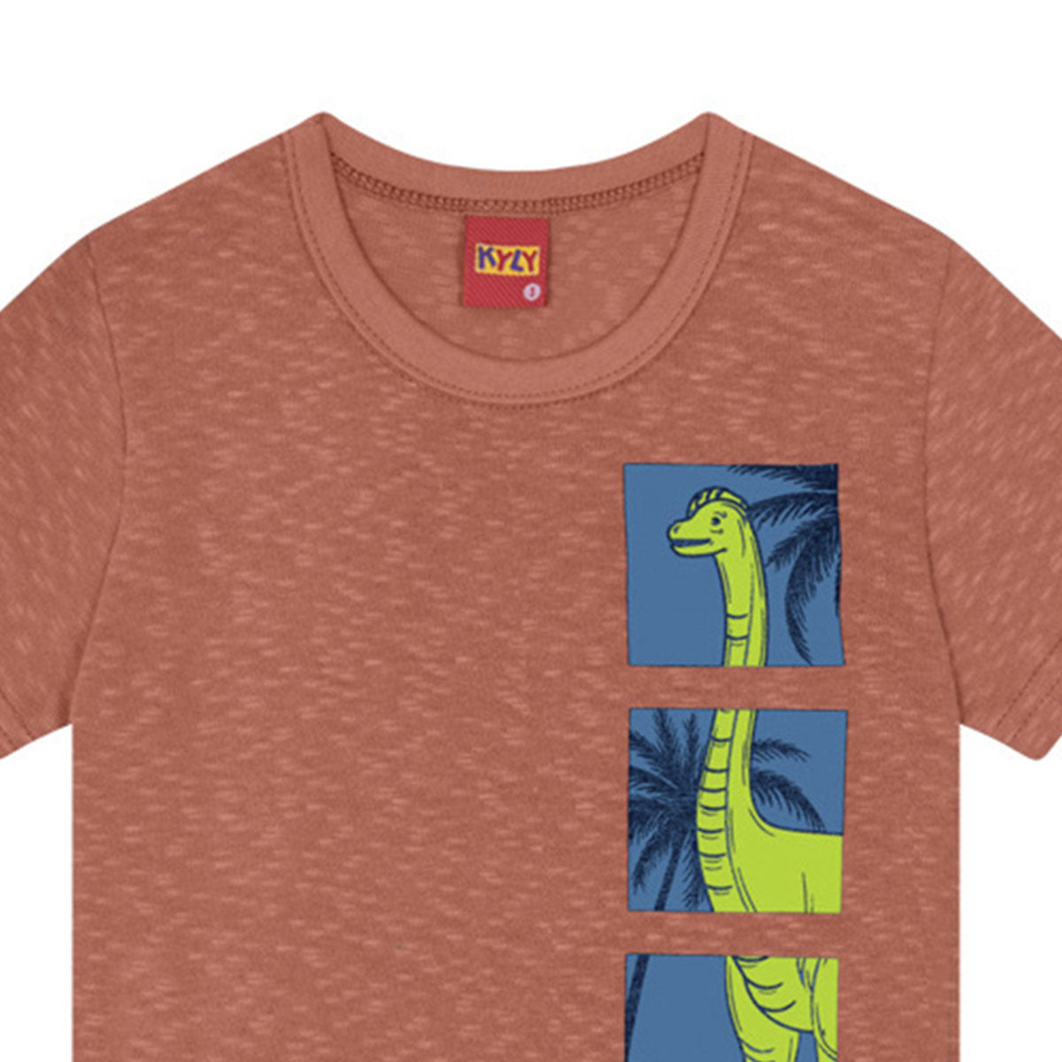 Camiseta Manga Curta Infantil Menino Flamê Dinos - Kyly