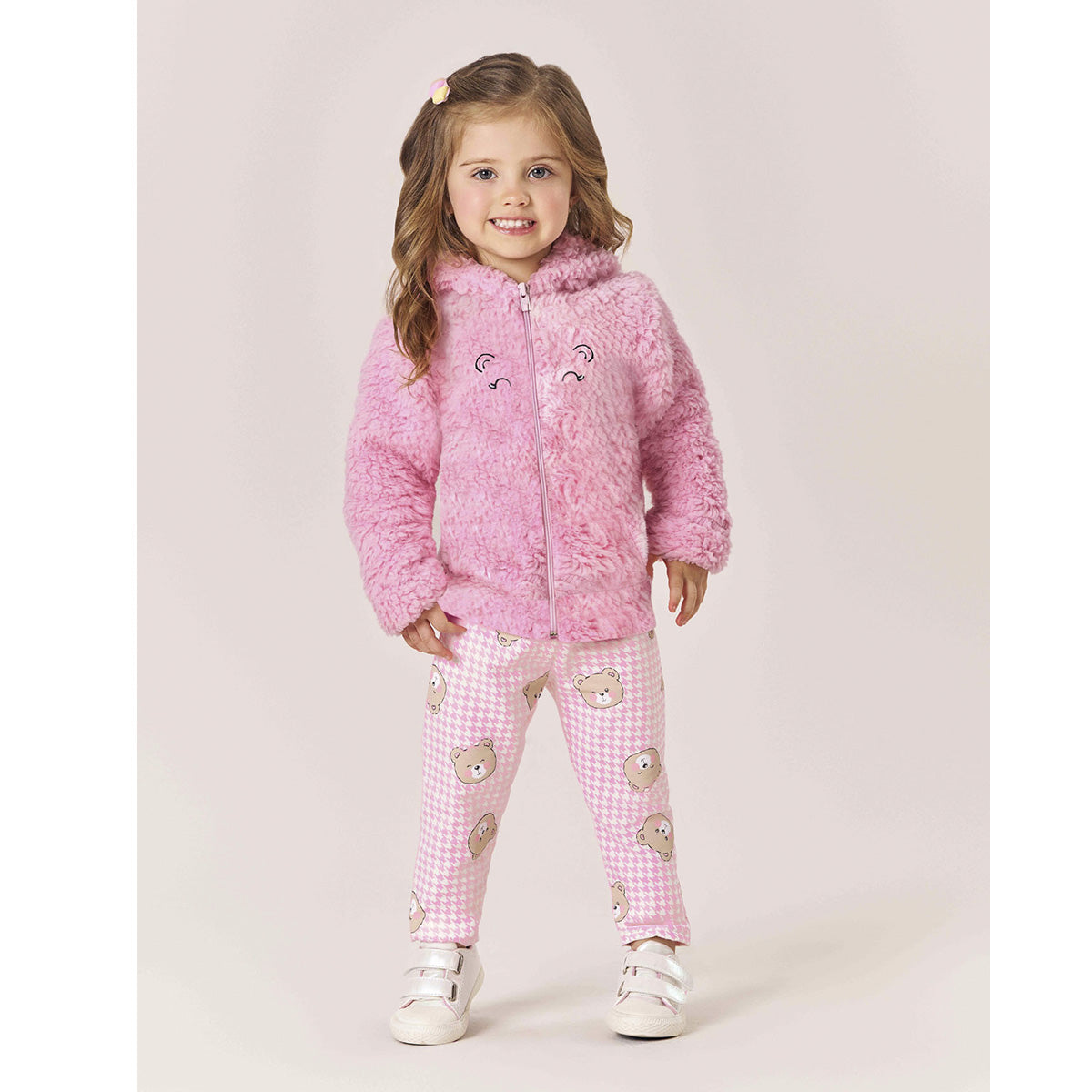 Conjunto Infantil Menina Pelo Sherpa e Molecotton - Kiko e Kika