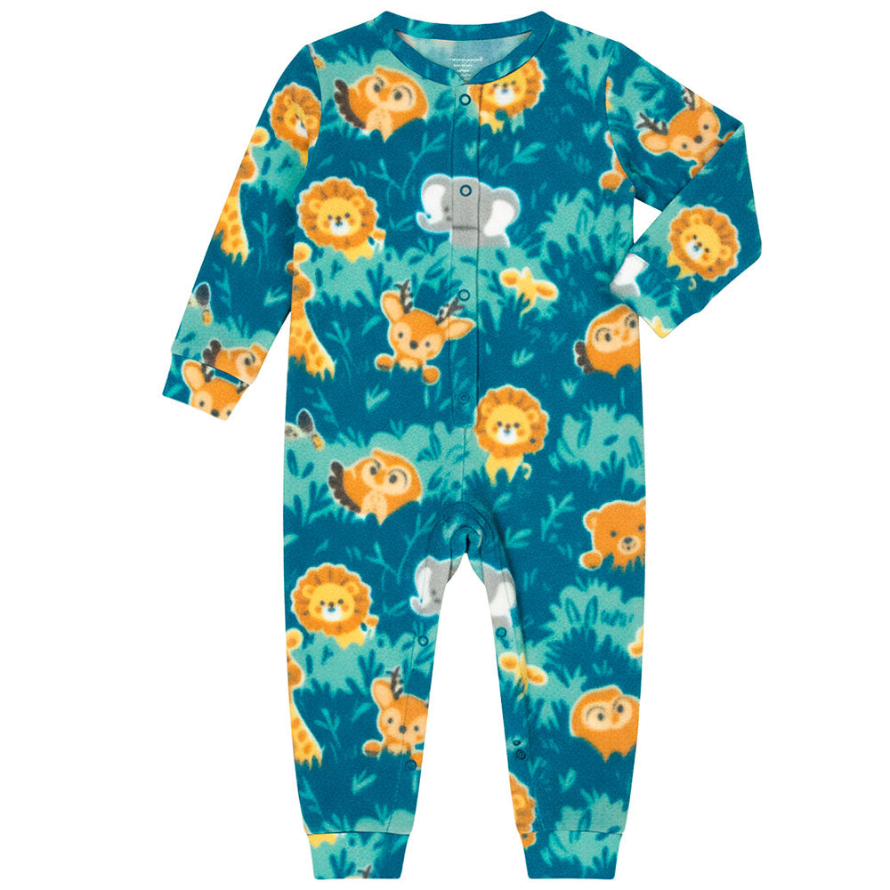 Macacão Soft Infantil Menino Azul Bichinhos - Have Fun