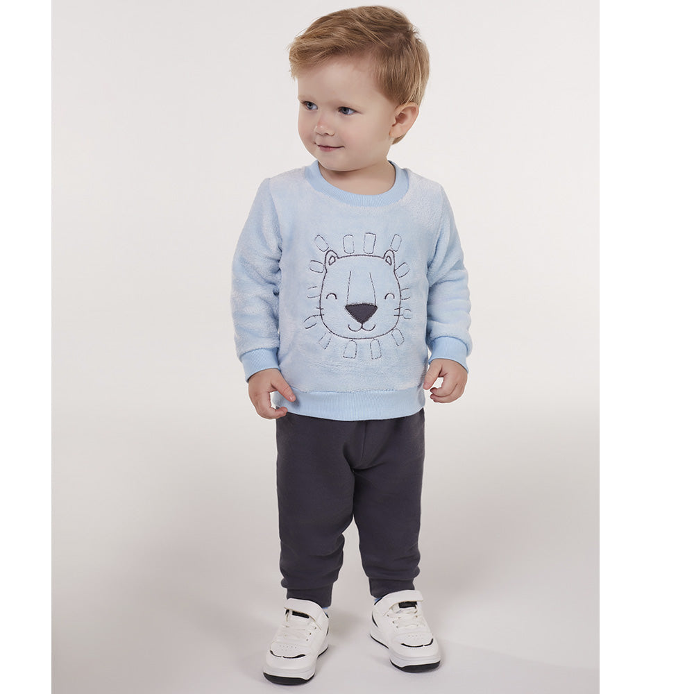 Conjunto Bebê Menino Fleece e Moletom Leão - Kiko e Kika