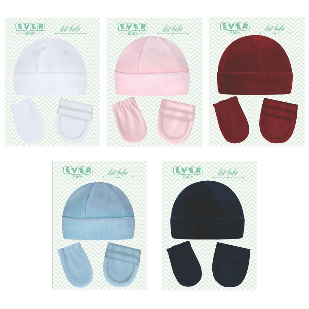 Kit Touca, Luva e Sapatinho RN 3 Peças em Plush - Everly