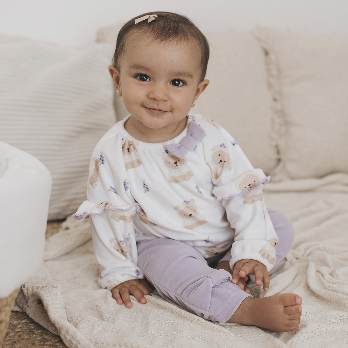 Conjunto Bebê Body Manga Longa e Calça Ursinha - Tilly Baby