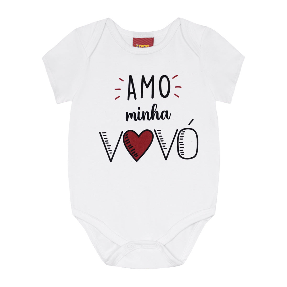 Body Manga Curta Bebê Unissex Amo Minha Vovó - Kyly