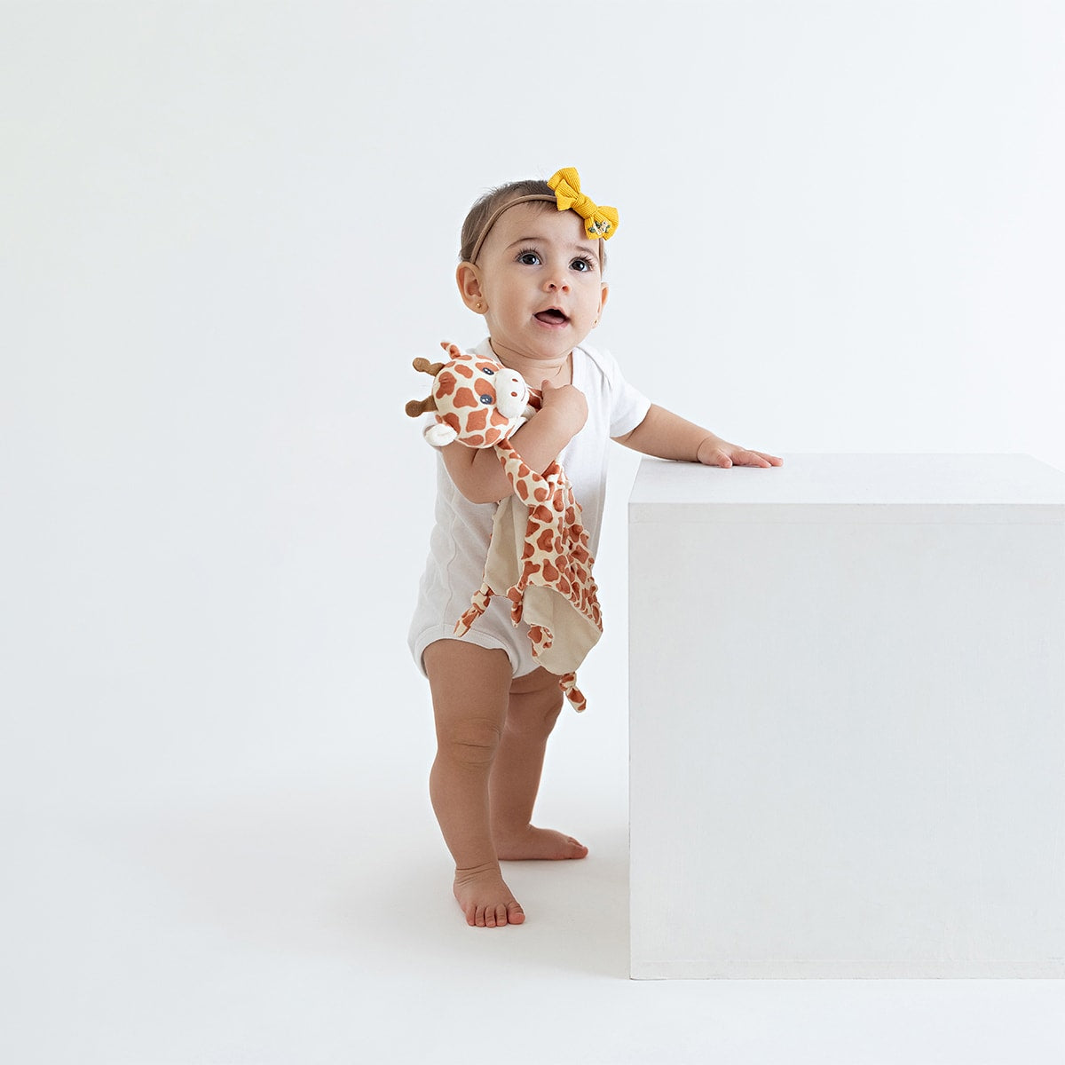 Naninha Bebê Com Textura Girafa Laranja - Pimpolho