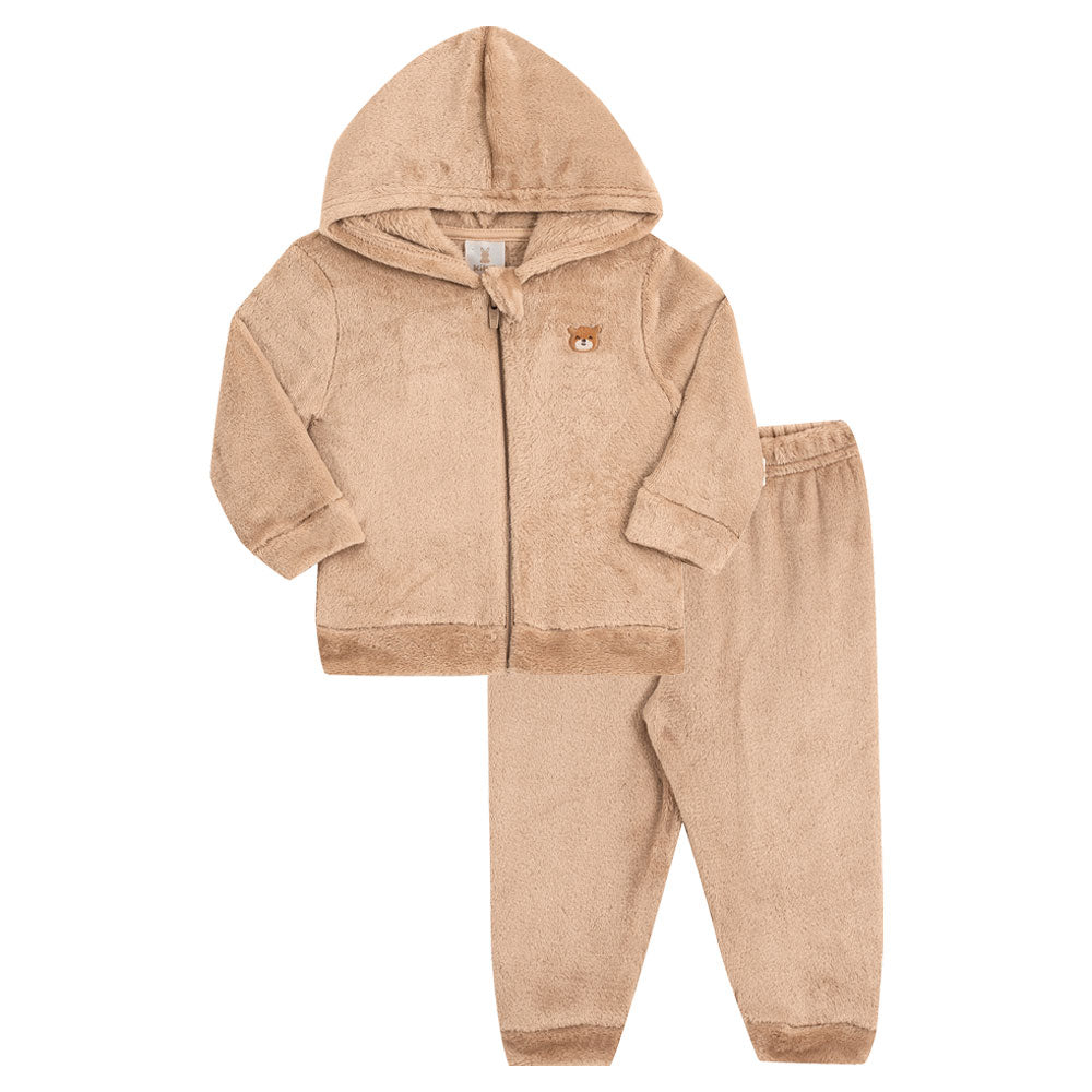 Conjunto Bebê Menino Jaqueta e Calça em Fleece - Kiko Baby