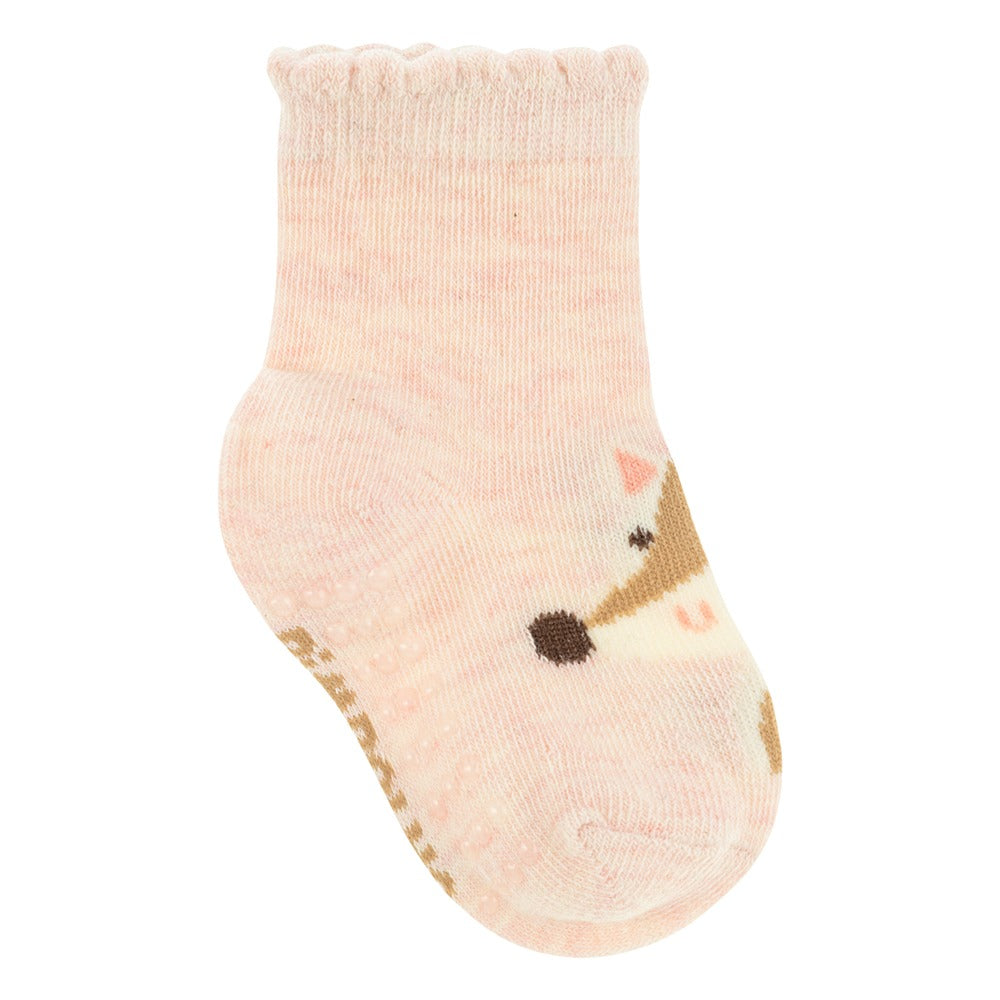 Kit 3 Pares Meia Antiderrapante Menina 16-20 Raposa - Pimpolho