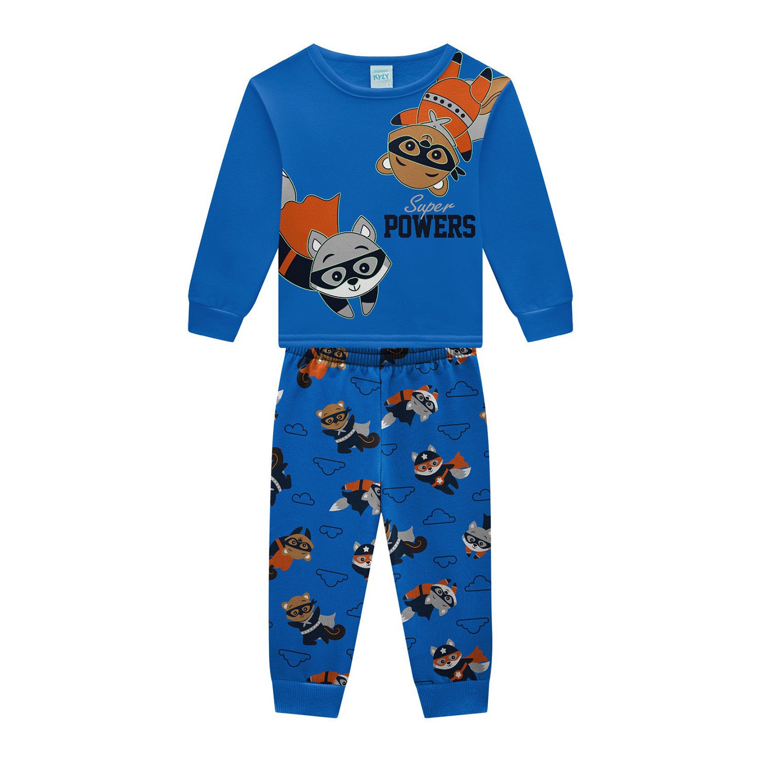 Pijama Infantil Moletom Peluciado Brilha no Escuro Power - Kyly