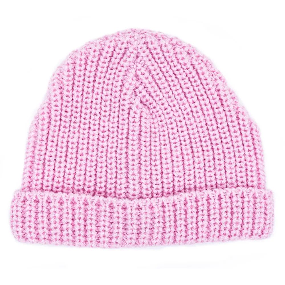 Touca Acrílica Lisa Bebê Menina Rosa - Everly