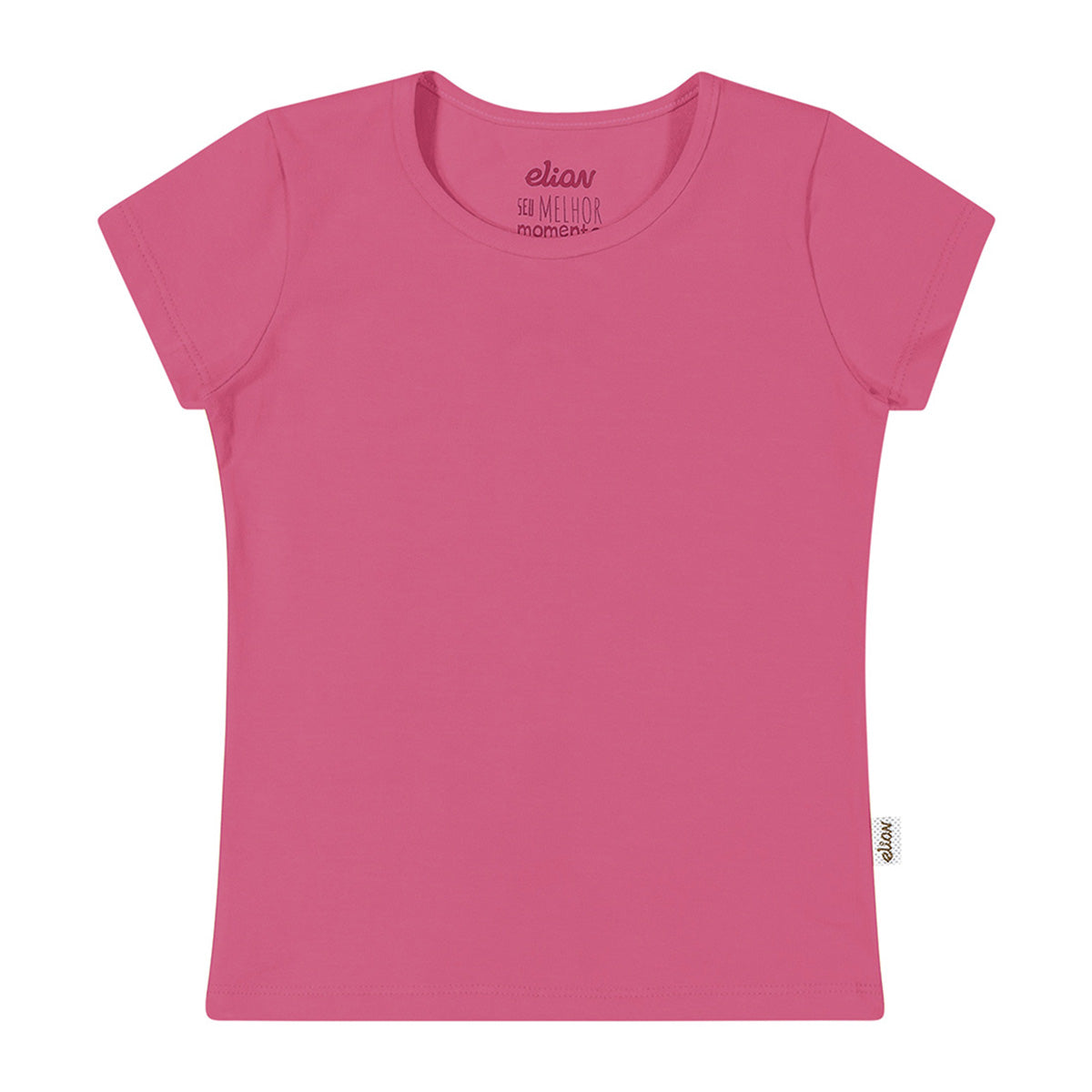 Blusa Infantil Menina Básica Lisa em Cotton Leve - Elian