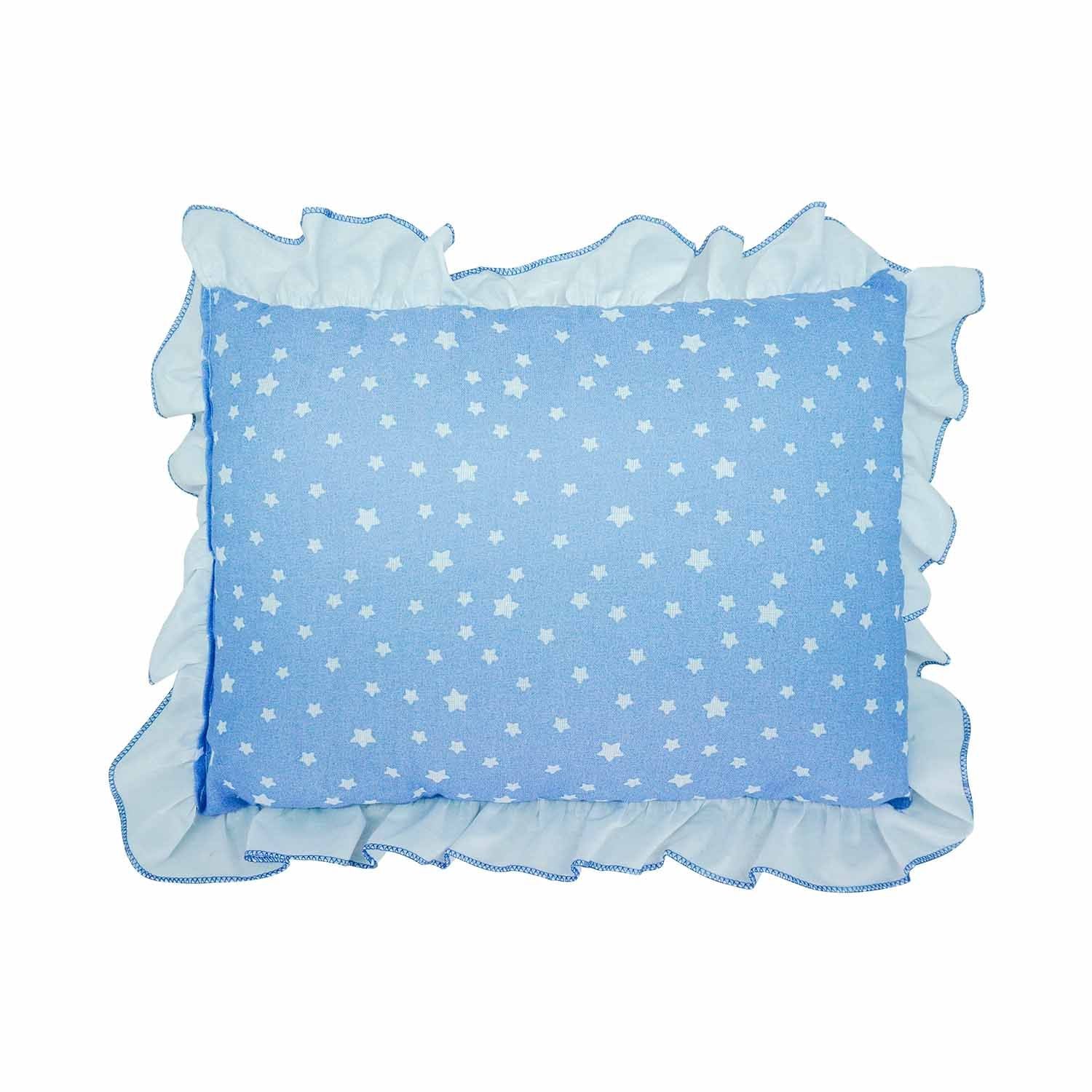 Travesseiro Estampado com Babado Leão Azul - Bublim