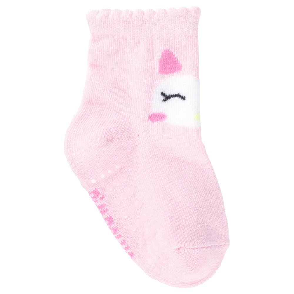 Meia Antiderrapante Bebê Menina 21-25 Coruja - Pimpolho