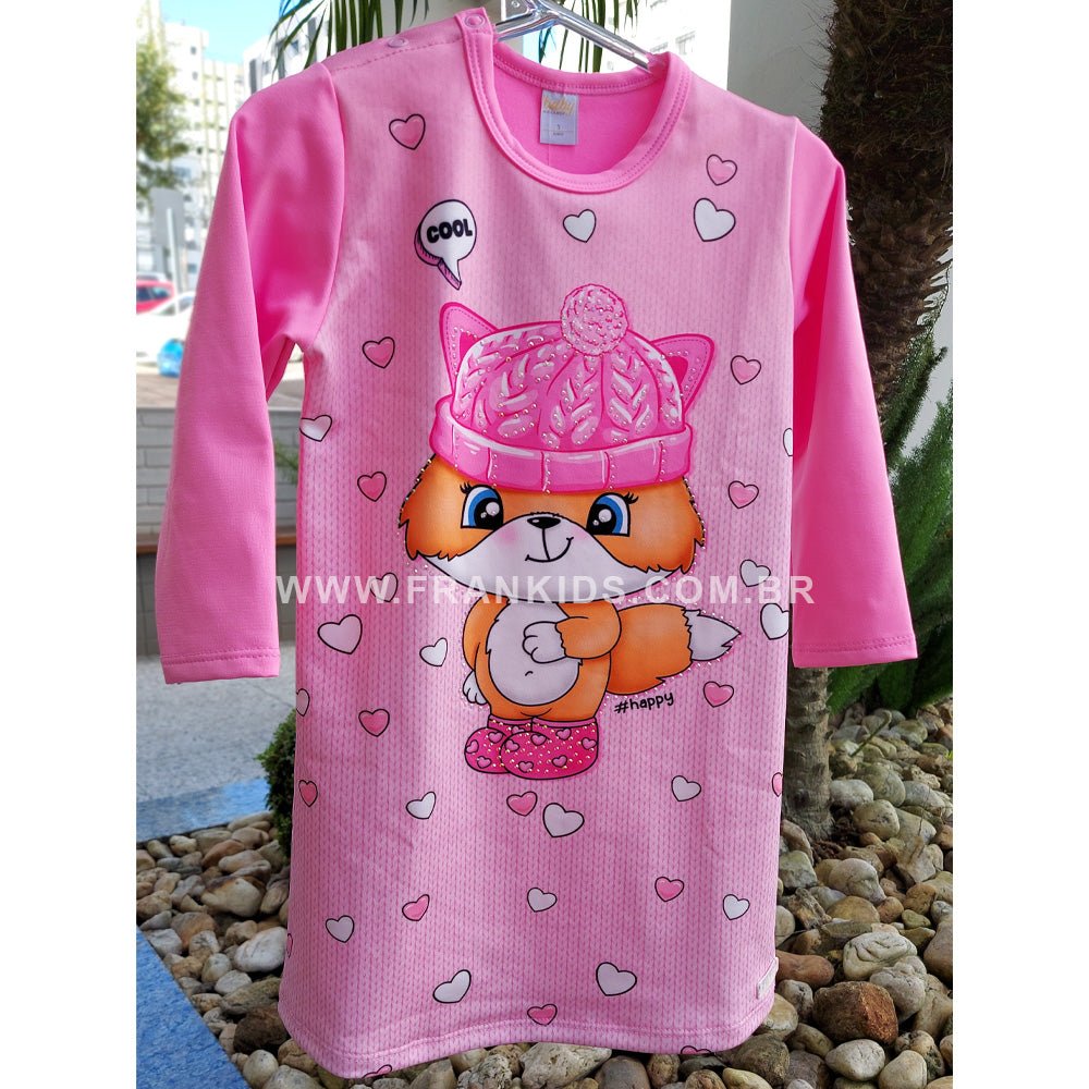 Vestido Manga Longa em Suplex Raposa - Abrange