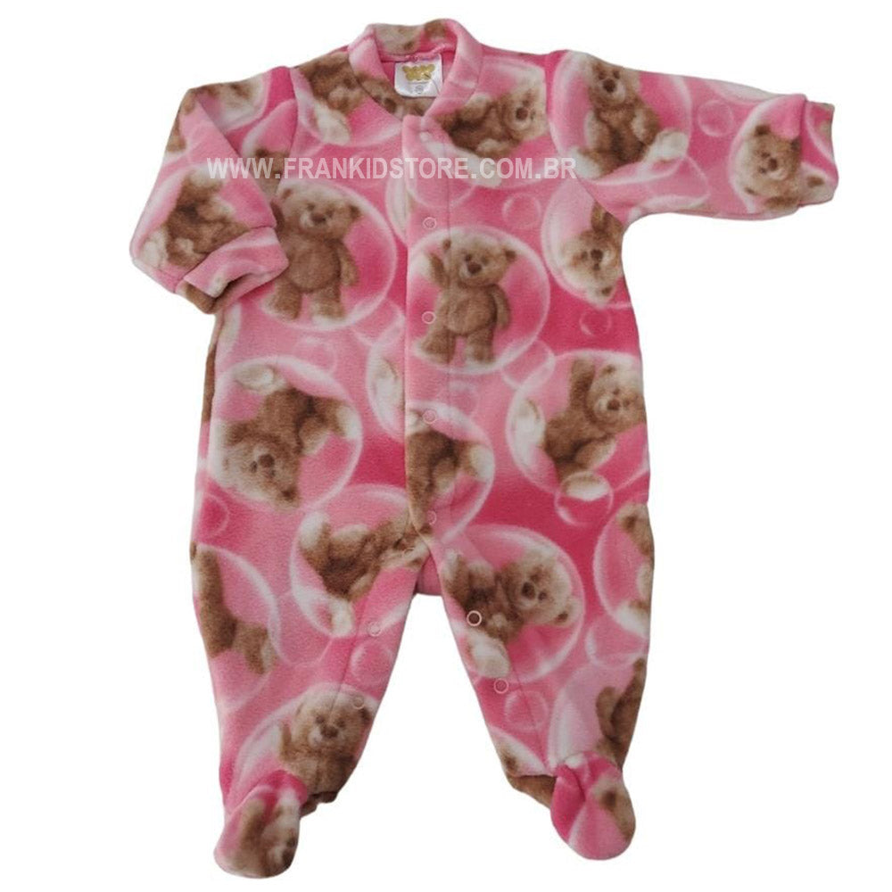 Macacão Soft Menina Rosa Pink Ursos - Have Fun