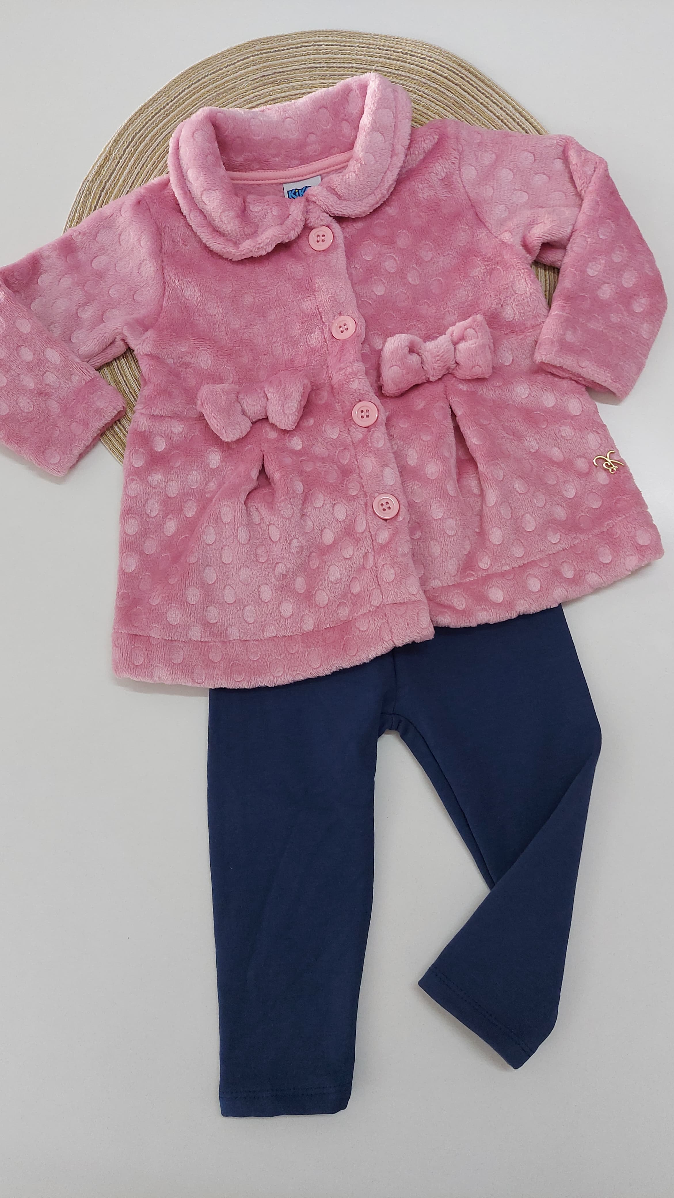 Conjunto Bebê Casaco Fleece Legging Peluciada - Kiko e Kika