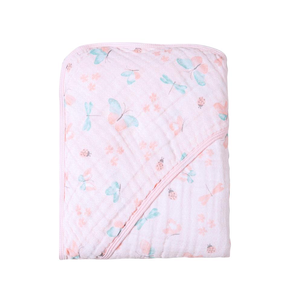 Toalha de Banho Soft C/ Capuz 80CM X 80CM Borboletas - Karinho