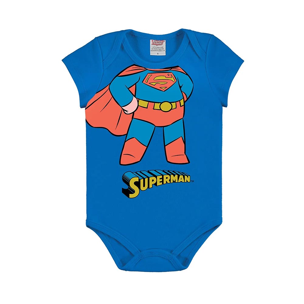 Body Manga Curta Liga da Justiça Super Homem - Marlan