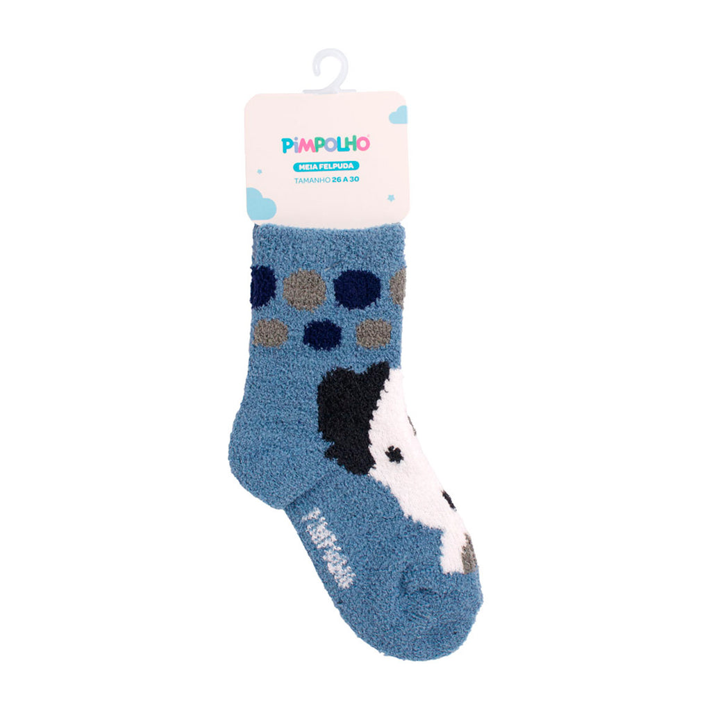 Meia Felpuda Infantil Menino 26-30 Cachorro - Pimpolho