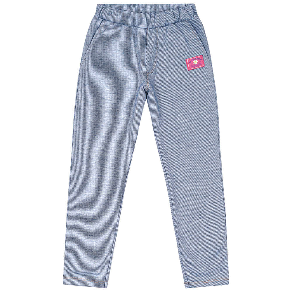 Calça Moletom Peluciado Jeans Infantil Azul - Kiko e Kika