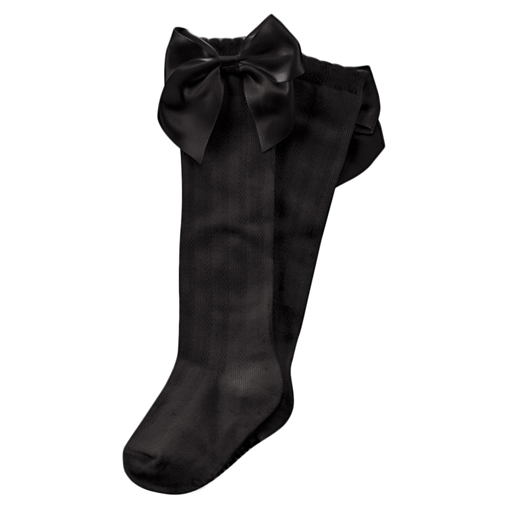 Meia 3/4 Lisa Com Laço Bebê Infantil - Pimpolho