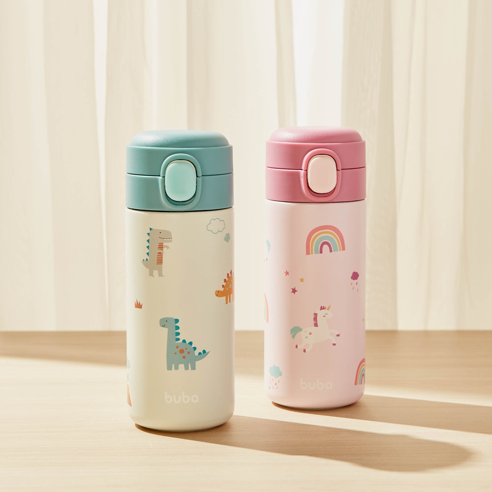 Garrafa Térmica Infantil Inox C/ Canudo 320ml Magic - Buba