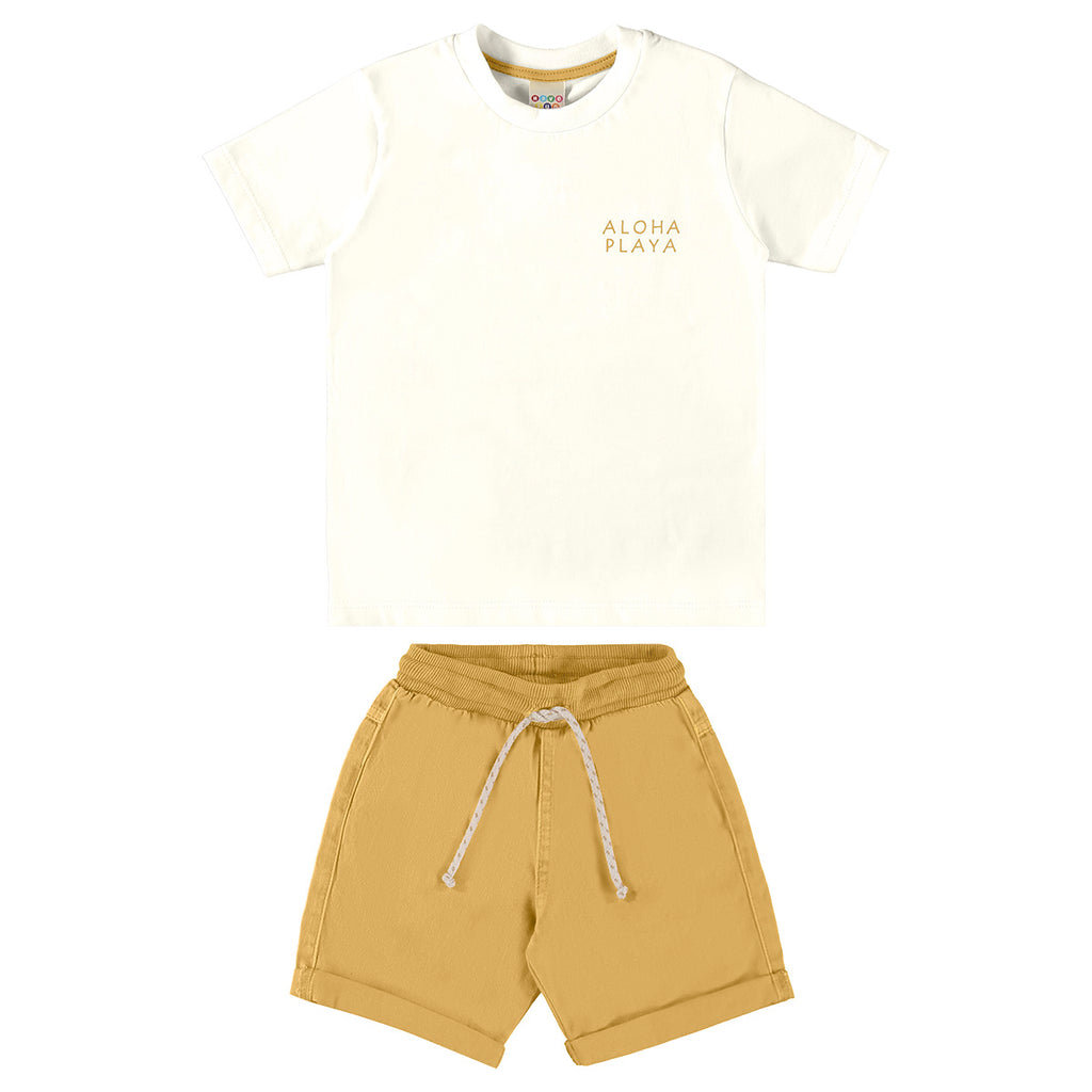 Conjunto Menino Aloha Camiseta e Bermuda Sarja - Have Fun
