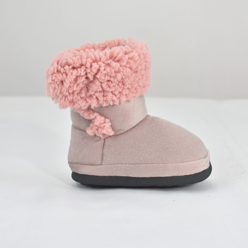 Pantufa Botinha Bebê Rosa Sola Emborrachada - Ferpa