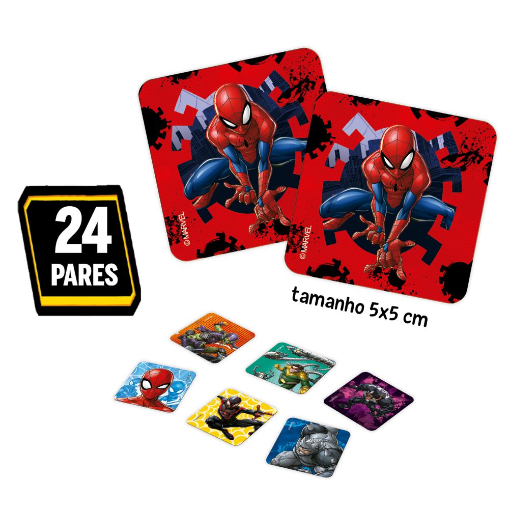 Jogo Da Memória Homem Aranha Marvel 24 Pares - Toyster