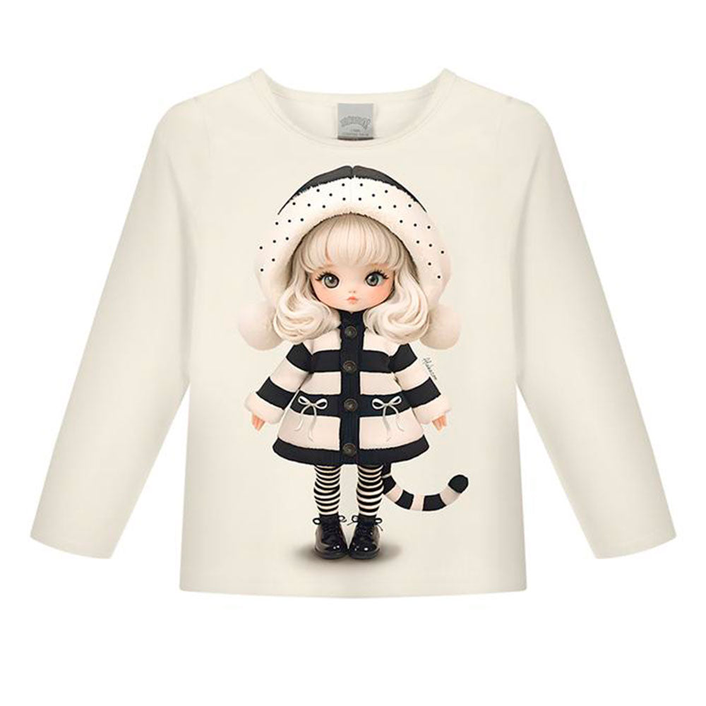 Blusa Infantil Menina Modelli Manga Longa Fashion - Alakazoo