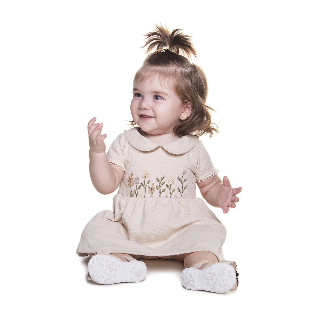 Vestido Bebê Delicate Jacquard Com Shorts Cotton - Have Fun