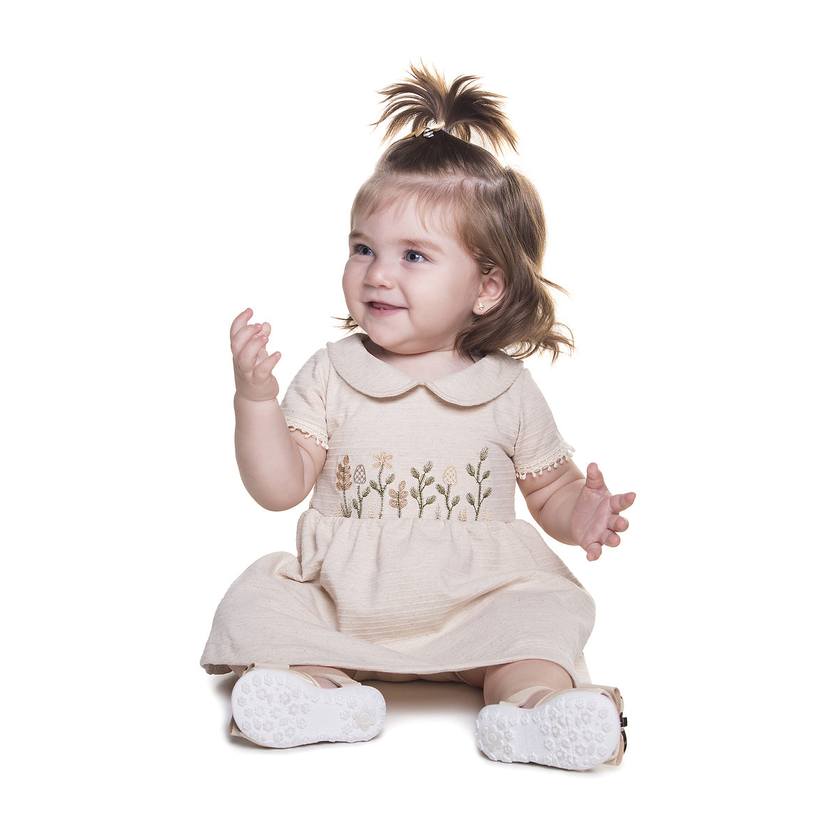 Vestido Bebê Delicate Jacquard Com Shorts Cotton - Have Fun