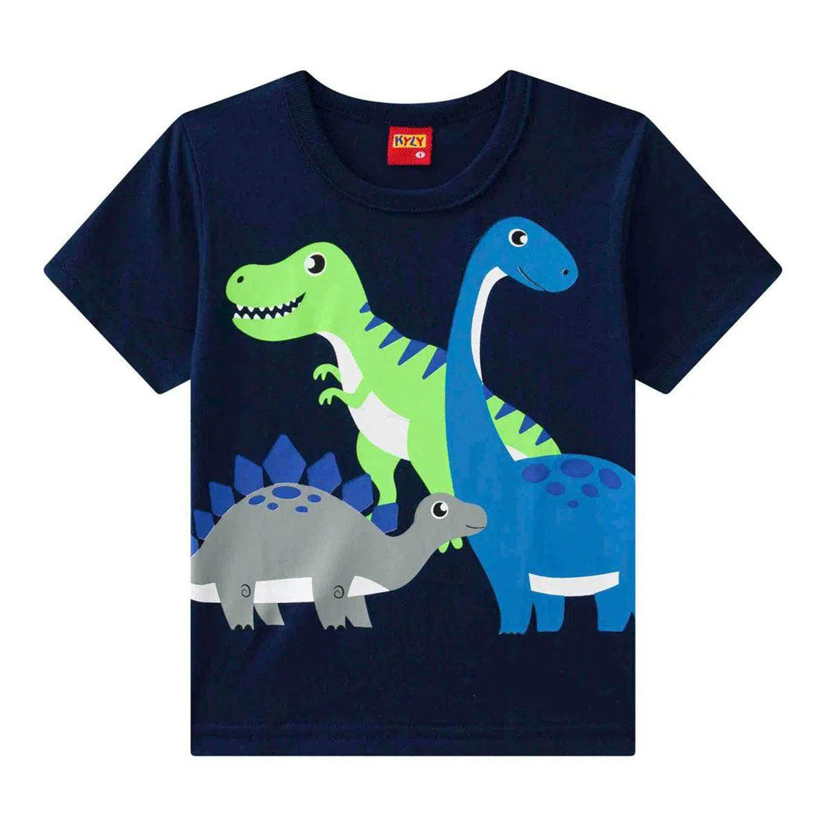 Camiseta Manga Curta Marinho Dinos - Kyly