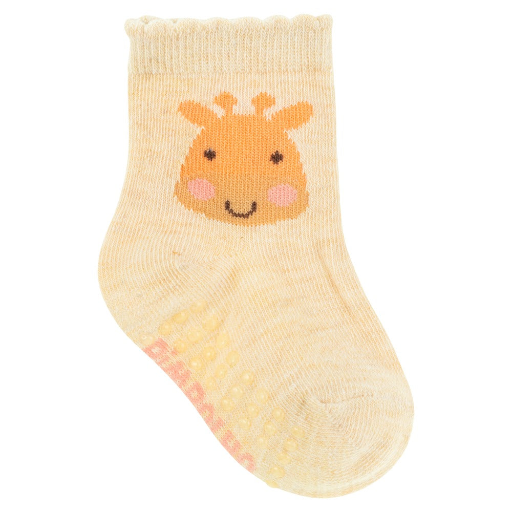 Kit 3 Pares Meia Antiderrapante Menina 16-20 Girafa - Pimpolho