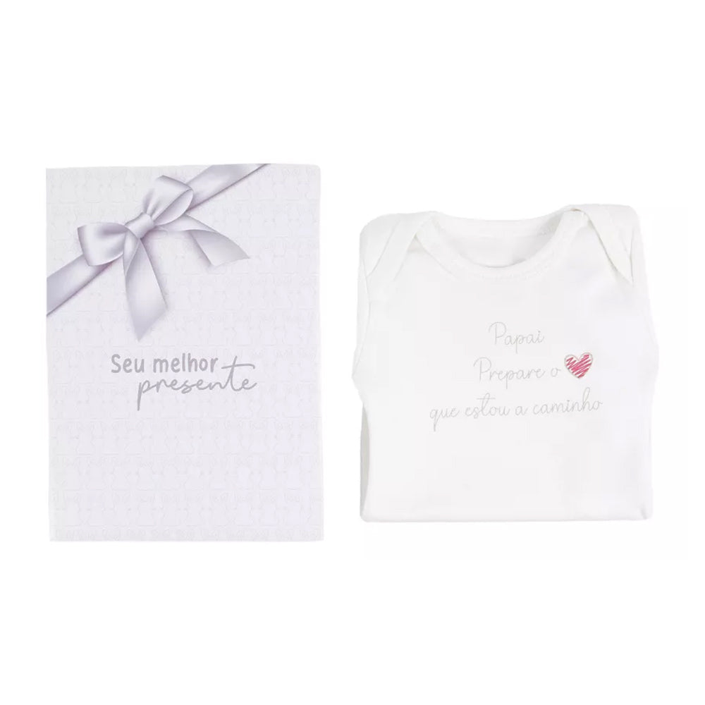 Body Manga Longa Bebê Unissex Papai Estou a Caminho - Kiko Baby