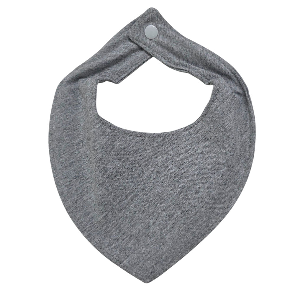 Babador Bandana Impermeável Bebê Liso Cinza Mescla