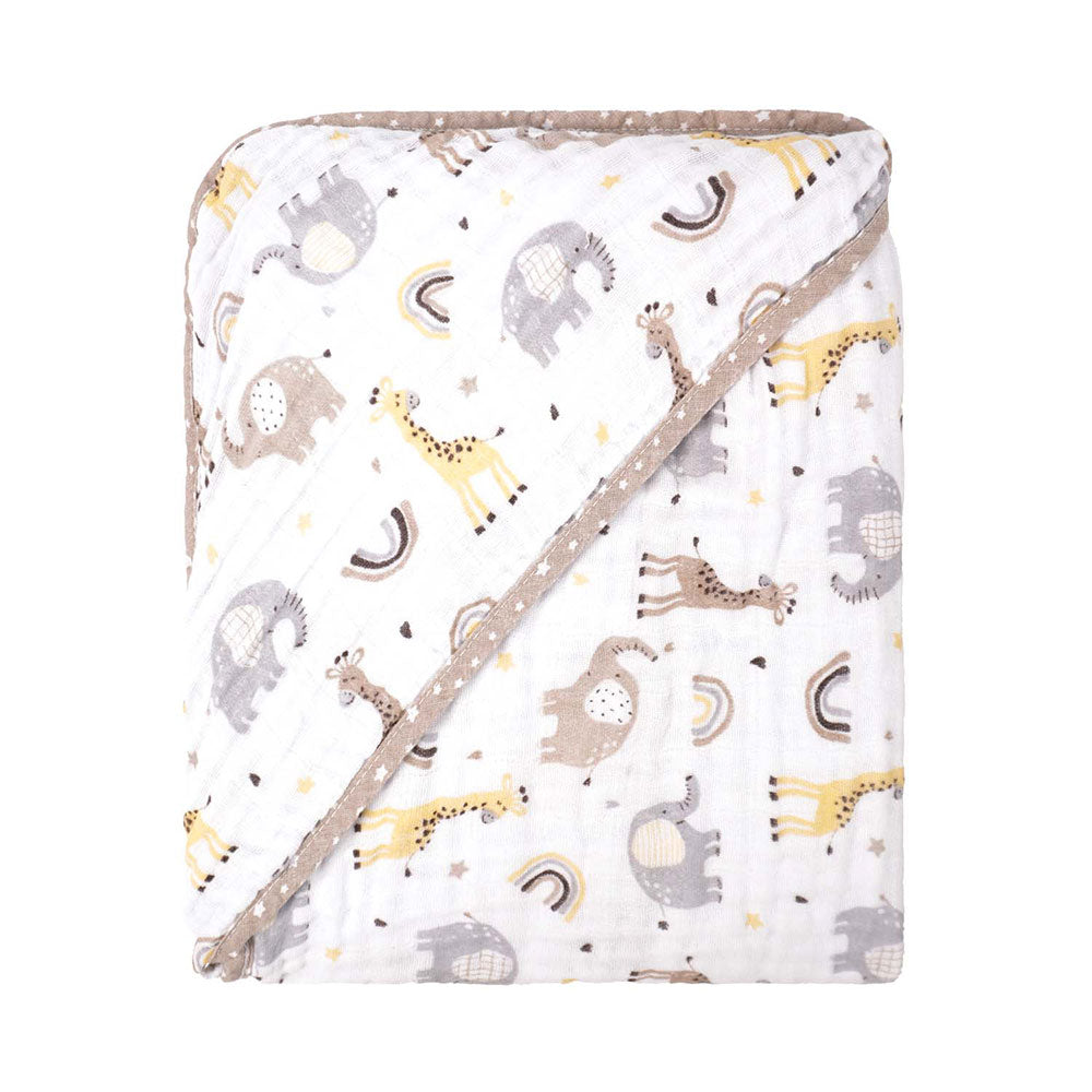 Toalha Soft Com Capuz 70cmX70cm Girafa - Baby Joy