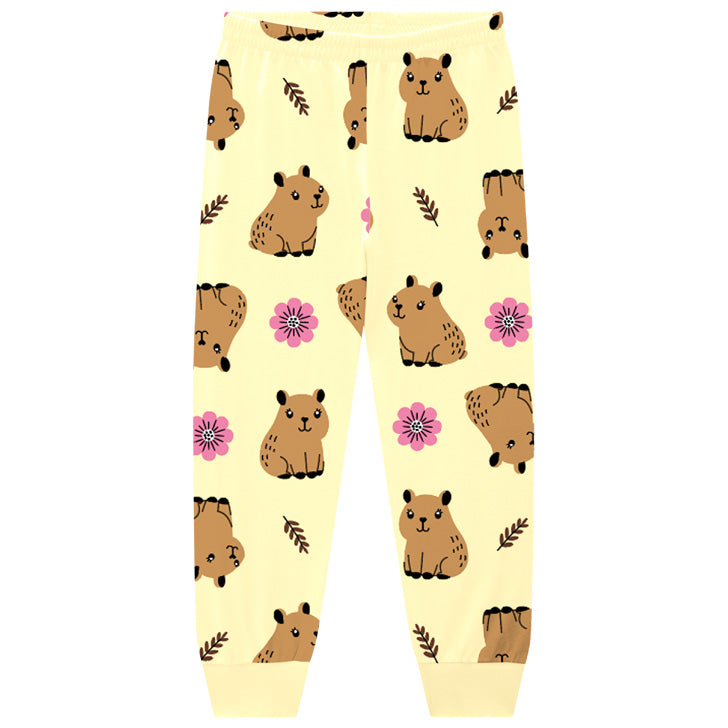 Pijama Menina em Meia Malha Brilha no Escuro Capivara - Kyly