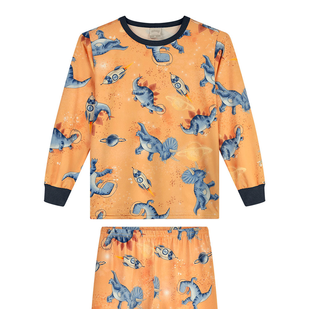 Pijama Infantil Menina Malha Modelli Space Dino - Alakazoo