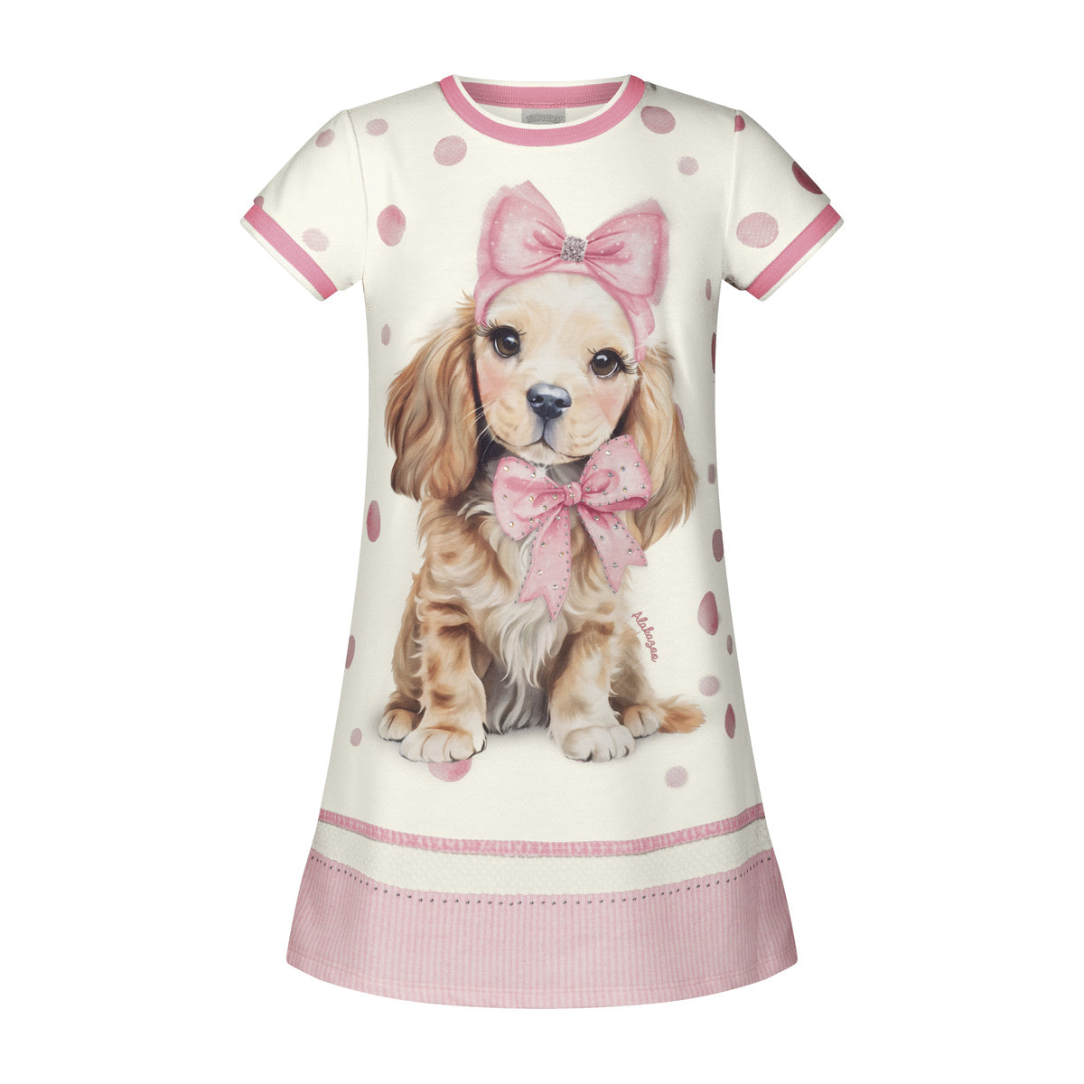 Vestido Infantil Moletinho Soft Cachorrinho - Alakazoo