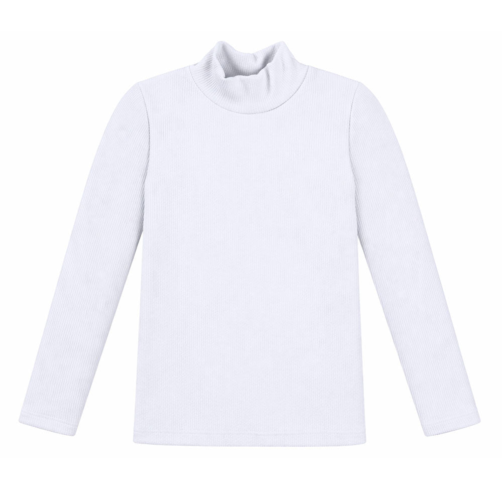 Blusa Gola Alta Canelado Enrugado Branco - Have Fun