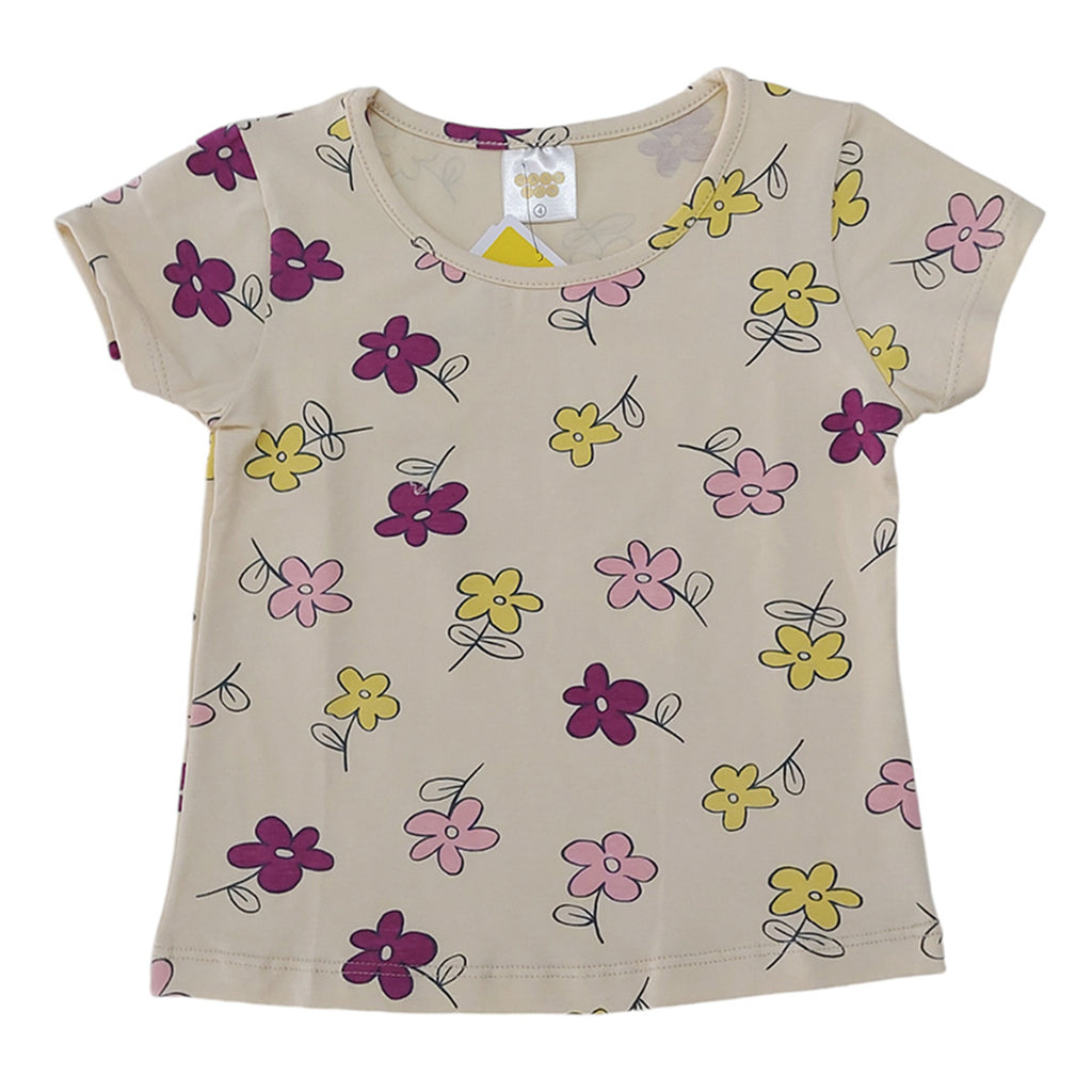Blusa Feminina Infantil Manga Curta Flores - Have Fun