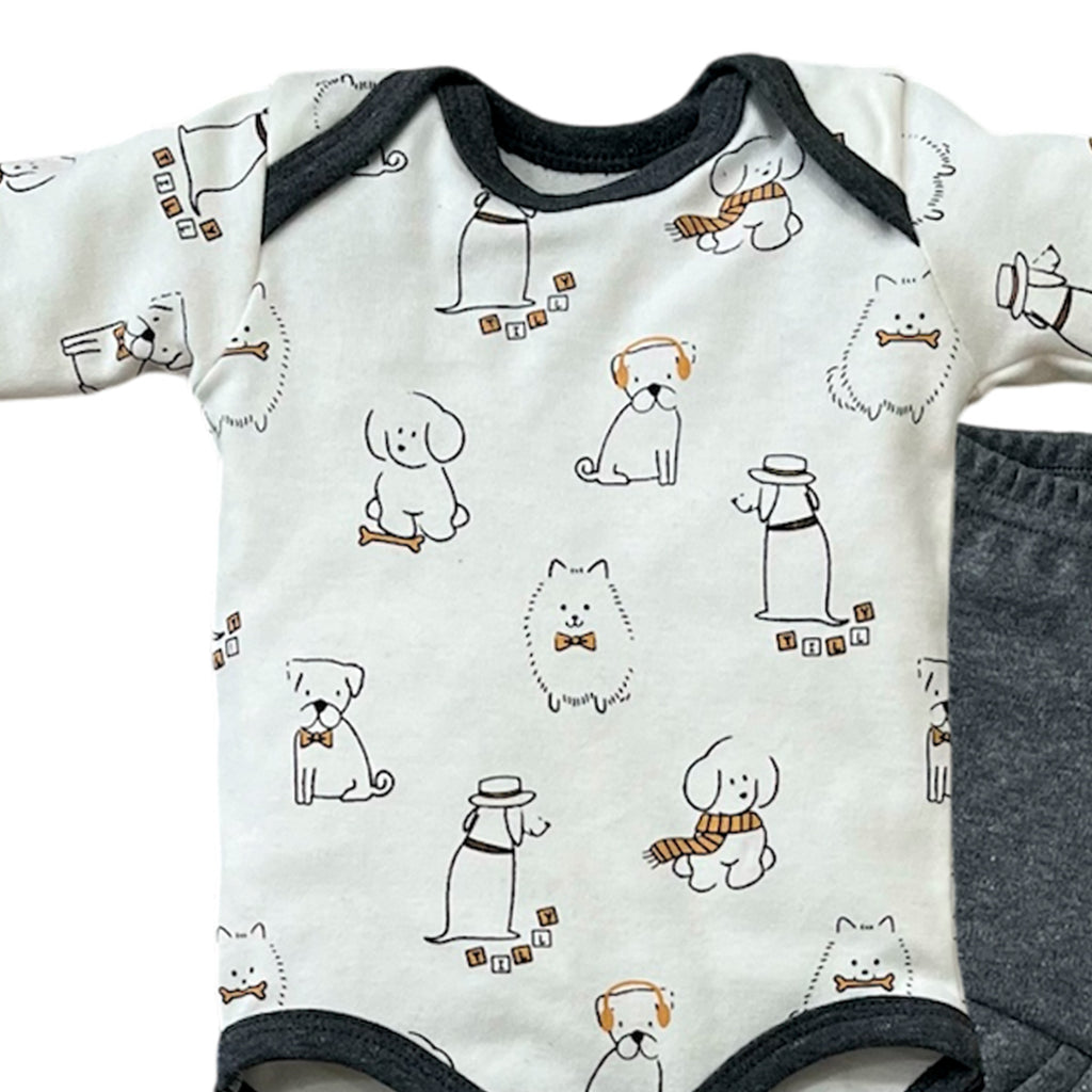 Conjunto Bebê Menino Body Longo Calça Cachorro - Tilly Baby