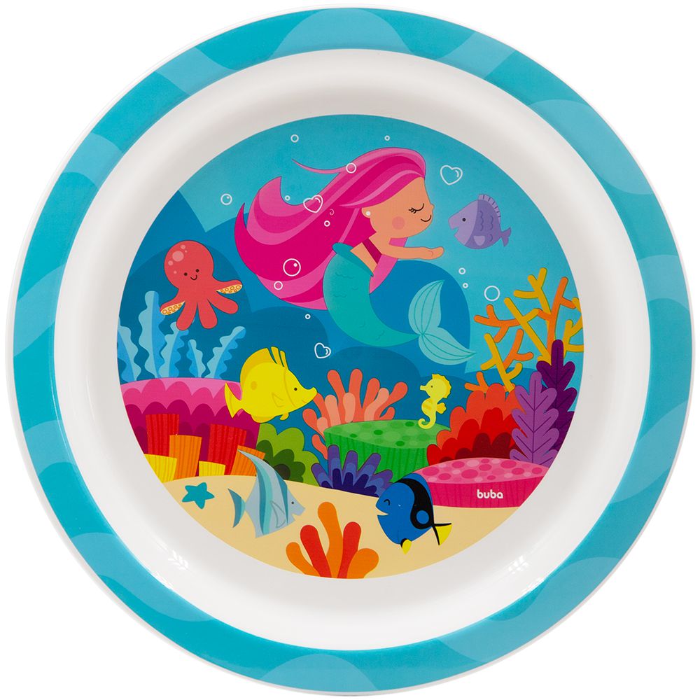 Prato Bebê Infantil Raso Aventuras Sereia - Buba