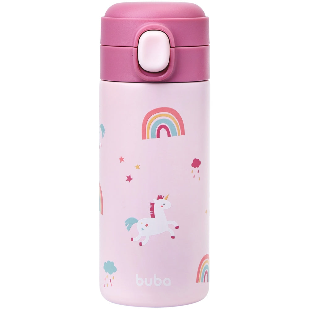 Garrafa Térmica Infantil Inox C/ Canudo 320ml Magic - Buba