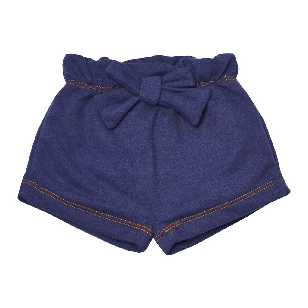 Short Menina Moletinho Jeans C/ Laço - Tilly Baby